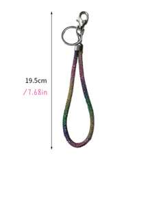 Correa de teléfono con strass de moda con llavero para mujeres, decoración colgante brillante para bolso y llavero con correa para la muñeca, regalo, recuerdo, accesorio para coche, dije para mochila, accesorio escolar, gótico, Y2k
