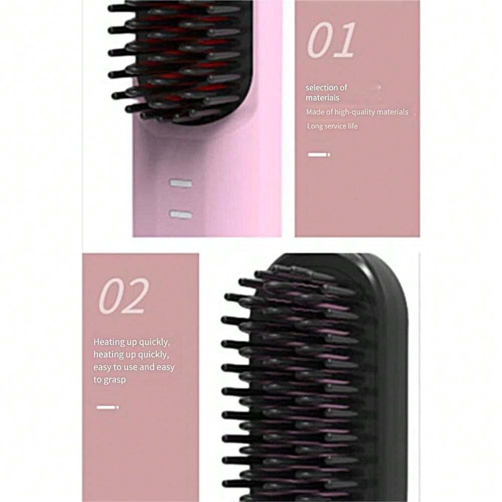 A Wireless Straightening Comb That Charges Via USB, A Small And Non