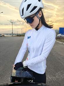 女士單車運動衫自行車襯衫長袖女士自行車服裝 MTB 單車外套 - 白色 - 白色 - 查看 6