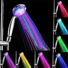 1 unidad de regadera LED de 7 colores con luz LED que cambia automáticamente de color, ahorradora de agua, accesorio de baño - Plateado - Ver 5