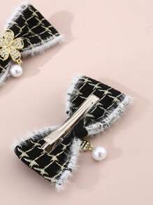 Elegant 2pcs Bow Decor Hair Clip - Multicolor - View 4