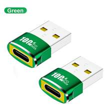 NNBILI 2-5PCS USB轉Type C OTG轉接頭 USB C母轉USB A公轉換器 針對PC Samsung Xiaomi Redmi POCO Hwawei OPPO OnePlus Realme PD100W快速充電轉換器OTG - 2PCS Green - 查看 7