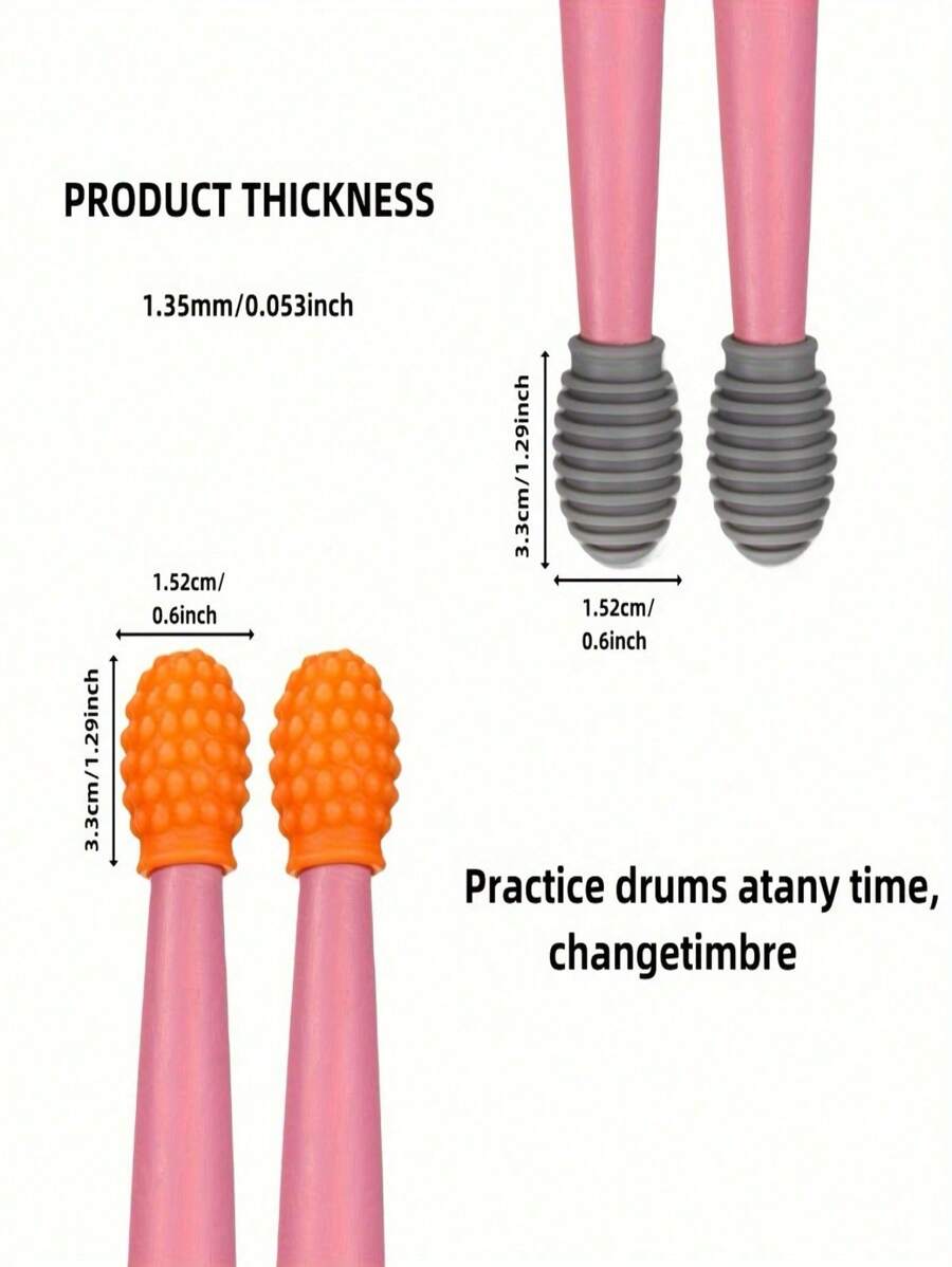 4pcs Drumstick Sleeves Drum Mute, Drum Damper, Silicone Drumstick