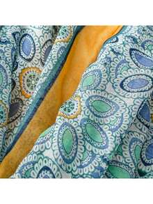 1pc  Summer Scarf, Exotic Geometric Yellow-Green Shawl For Travel And Sun Protection - Multicolor - View 3