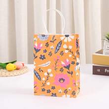12 piezas Bolsas de regalo de papel Kraft rústico con pequeñas flores de colores mezclados de 21*15*8cm. - Multicolor - Ver 3