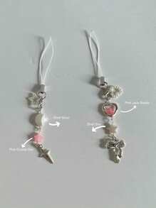 1pc Cute Phone Charms Aesthetic Y2K Cell Phone Charms Strap Pink Moon Star Bowknot Phone Charm Y2K Accessories For Phone Bag Keychain For Cell Phone Camera Pendants Decor - Multicolor - View 1