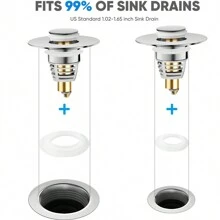 1-1.65 Inch Stainless Steel Universal Sink Drain Stopper, Drain Filter With Hair Catcher For Push Down Bathroom Sink, Chrome Plated Bathroom Decor Fall Decor Back To School