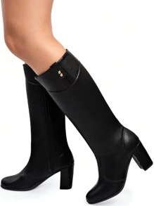 Lumiss Women Knee-High Boots - màu đen - Xem 3