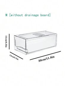 1pc Plastic Transparent Drawer-Style Refrigerator Storage Box With Drainage Tray, Suitable For Refrigerator, Kitchen, Pantry - Clear - View 9