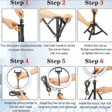 10inch LED Selfie Ring Light With Tripod Stand & Mobile Holder , Perfect For You Tube &  Live Streaming - Black and White - View 8