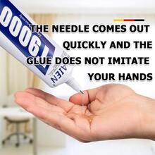 T9000 透明粘合剂多用途强力胶，环氧胶，适用于 DIY 工艺品玻璃手机壳金属织物、针式手机屏幕修复工具、珠宝工艺水钻手机框架修复 - 白色 - 查看 9