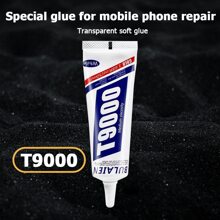 T9000 透明粘合剂多用途强力胶，环氧胶，适用于 DIY 工艺品玻璃手机壳金属织物、针式手机屏幕修复工具、珠宝工艺水钻手机框架修复 - 白色 - 查看 1