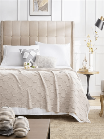 122,5 cm x 152,5 cm diamantstickad filt, lätt, mjuk och mysig för säng, soffa, bondgård, utomhus, resor, kontor, lämplig för Thanksgiving och jul