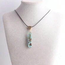 1 vòng cổ mặt dây chuyền bằng đá tự nhiên bằng nhựa năng lượng - Nhiều màu - Xem 9