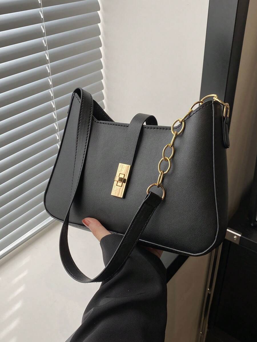 Bolso de mujer de alta gama 2025, bolso de hombro versátil y minimalista para ir al trabajo, bolso de nicho para llevar debajo del brazo - Negro - Ver 1
