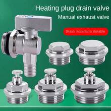 5 piezas/Conjunto de tapa de tubo de cobre Tapón de agua Tapón de rosca interna y externa Tapa de enchufe de rosca Tapa de tubería Tapa de orificio de pared para tuberías de 4/6 pulgadas de diámetro Tapón de válvula de escape y drenaje de calentador de agua doméstico - Plateado - Ver 2