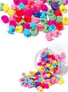 Set di 50 pezzi, comprensivo di 25 clip per capelli a fiore e 25 clip per capelli rotonde, bandana per capelli di fiori colorati alla moda per bambine e piccole mollette a fiore