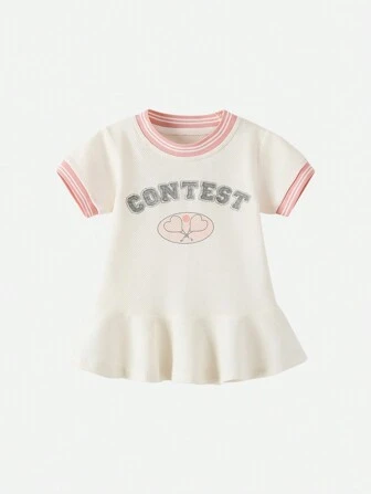 Young Girls' Printed Sports Dress, Cute, Summer