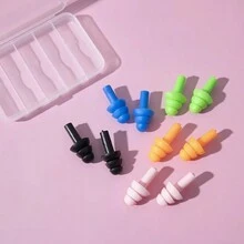 Sleep & Snoring 10PCS Ear Plugs Sound Insulation Waterproof Silicone Ear Protection Earplugs Anti-Noise Sleeping Plug - Apricot - View 6