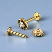 1pc 316L Stainless Steel Labret Lip Rings Nose Studs Cartilage Zirconia Crystal Piercing Women Body Jewelry