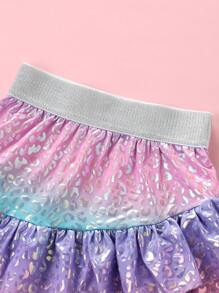 Nueva falda con escamas de pescado estilo sirena arcoíris para el uso de verano de las niñas jóvenes F5510 - Multicolor - Ver 5