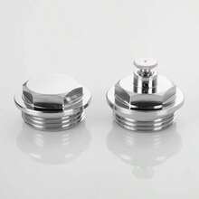 5 piezas/Conjunto de tapa de tubo de cobre Tapón de agua Tapón de rosca interna y externa Tapa de enchufe de rosca Tapa de tubería Tapa de orificio de pared para tuberías de 4/6 pulgadas de diámetro Tapón de válvula de escape y drenaje de calentador de agua doméstico - Plateado - Ver 9