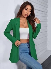 Women Blazers - Green - View 1