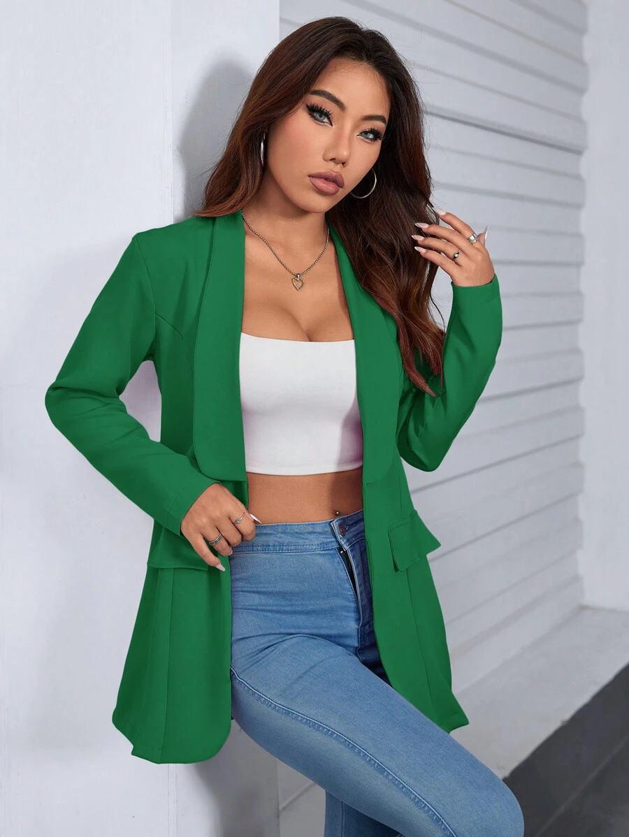 Women Blazers - Green - View 1