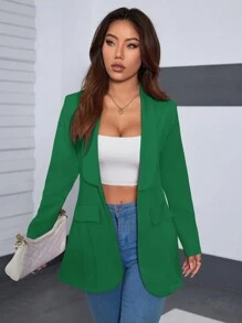 Women Blazers - Green - View 2