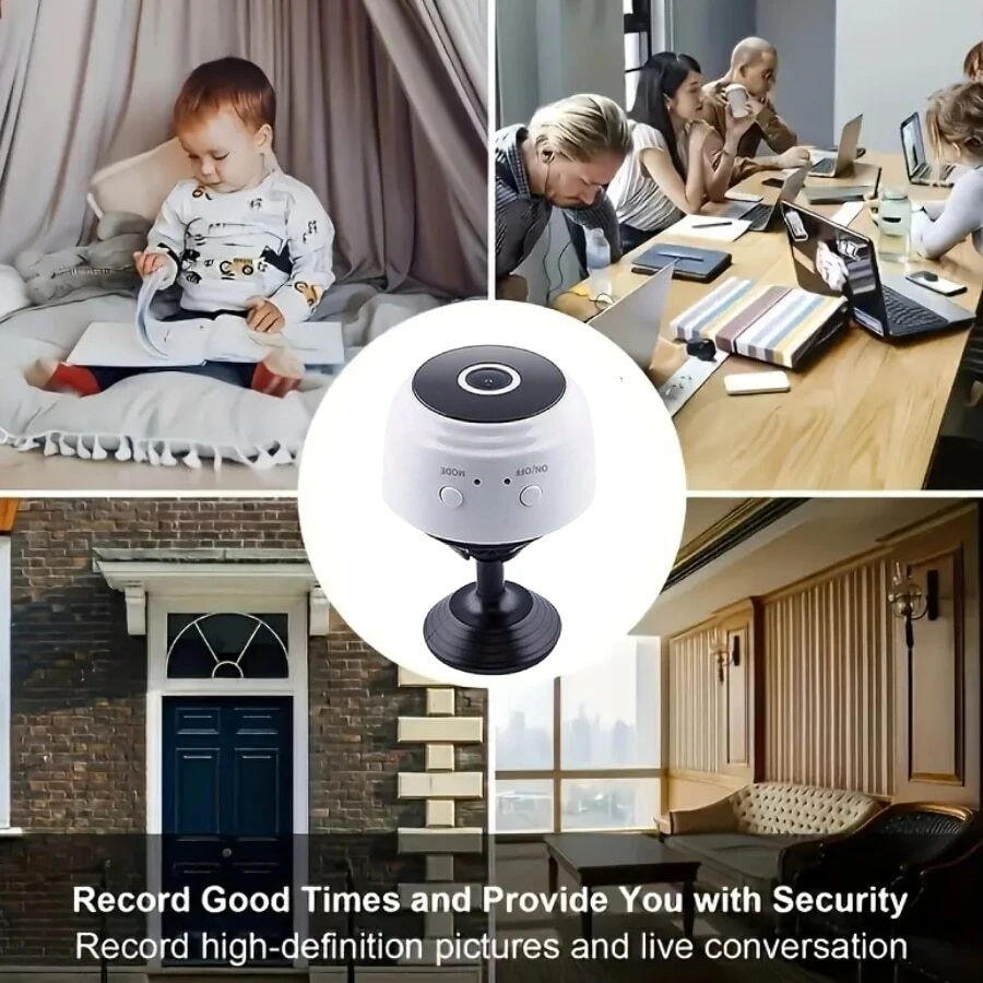 Wireless Wifi Network Surveillance Camera Small Sports Infrared High-Definition Night Vision Intelligent Monitoring - White - View 1