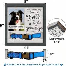 1 PC Wooden Pet Photo Frame For Pet Gift / Dog Collar Memorial Photo Frame - Wood Color - View 2