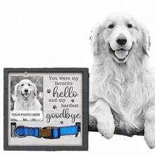 1 PC Wooden Pet Photo Frame For Pet Gift / Dog Collar Memorial Photo Frame - Wood Color - View 5