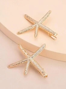 2pcs Starfish Decor Alligator Hair Clip Claw Clips Hair Claws Hair Barrettes
