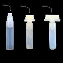 10入/1包或5入/1包空的補充彩筆，可供選擇圓頭，斜頭和扁頭，尺寸有0.7mm、3mm、4.5mm、6mm、8mm、10mm、15mm、30mm、50mm,空裝可裝與您的藝術塗鴉使用的水性、油性或丙烯顏料，透明筆管，DIY任意填充 - 無色 - 查看 3