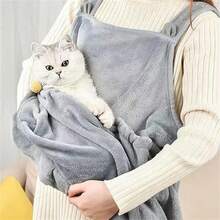 寵物毛絨睡袋，1入寵物保暖袋，針織犬睡袋，寵物室內產品（適用於7-5公斤的寵物） - 灰色 - 查看 1