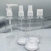 Kit 7 Pieces Travel Kit Shampoo Holder Mini Bottles Pots For Cream And Necessary Transparent Case - 白色 - 查看 4