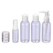 Kit 7 Pieces Travel Kit Shampoo Holder Mini Bottles Pots For Cream And Necessary Transparent Case - 白色 - 查看 5