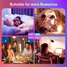 4pcs Smart Light Bulb, RGB+CW LED Bulbs Color Changing Light Bulb APP Remote Control, A19 E26 9W, 900LM Home Lighting, Music Sync,Memory,WIFI, Timer, Appliance Bulbs - White - View 10