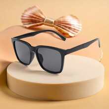 1 pieza Gafas de moda con marco grande cuadrado para adolescentes, gafas de moda para adolescentes, lentes de mercurio, disponibles en múltiples colores, adecuadas para el grupo de edad (14-16 años), adecuadas para uso diario al aire libre, vacaciones y exposición de fotos, opción ideal para regalos de adolescentes - Negro - Ver 9