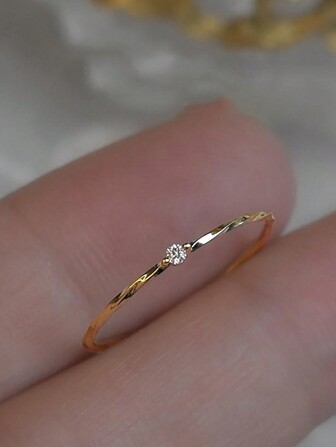 1pc Exquisite Plain Ring For Women S925 Sterling Silver Zirconia Niche Delicate Fine Jewelry Gift For Girls For Teacher