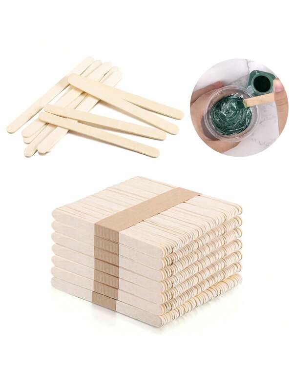 50 Stücke Harzwerkzeuge Epoxy Rührbehälter Eiscreme Stab Handgefertigte DIY Harzform Holz Eis am Stiel Stäbchen Herstellungswerkzeugen