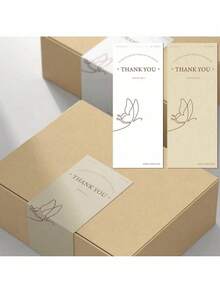 5 Sheets Simple Rectangle Stickers For Box Sealing, Gift Wrapping, Self-Adhesive Writable Labels - White - View 4