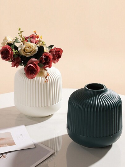 New Nordic Creative Vase ation icraft Plant Pot Dry Wet Flowers ative Plastic Container out Flowers) Home Room Flower Glass view 4