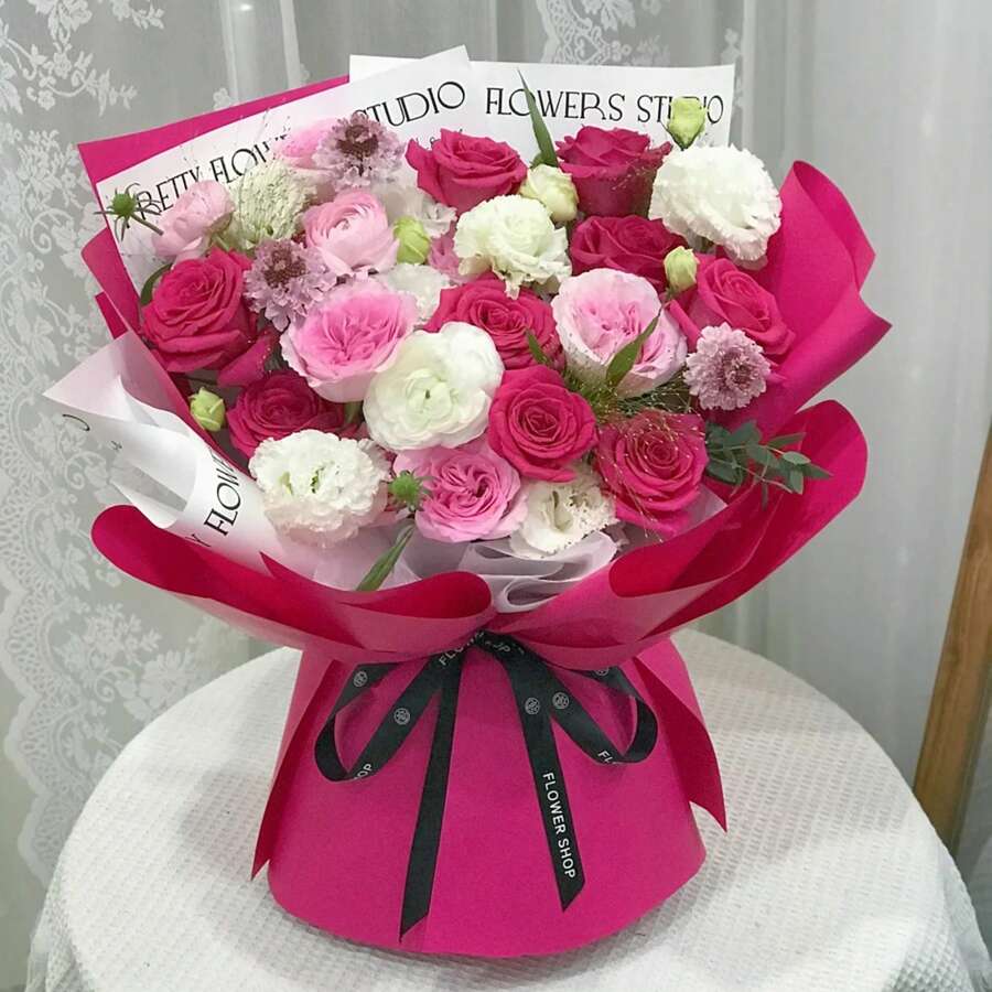 20 张防水纯色花束包装纸，优雅纯色花店用品包，1 包，返校情人节