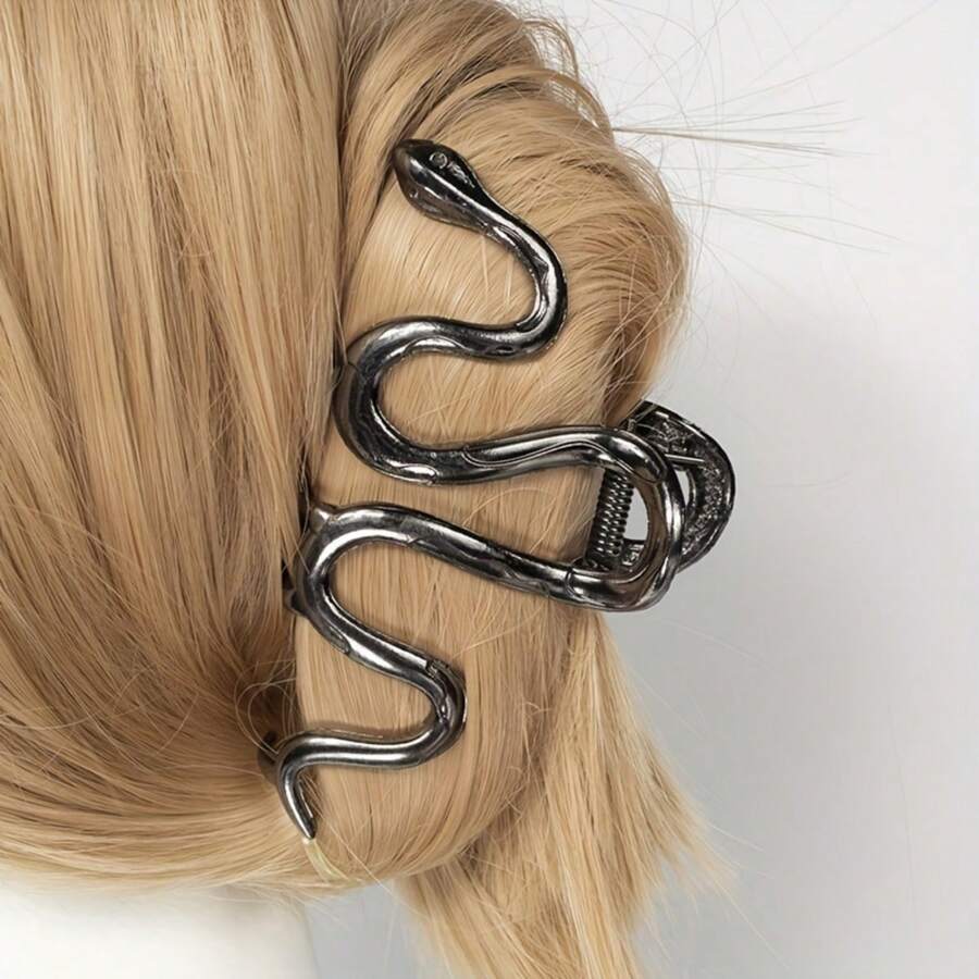 Women Snake Shaped Large Metal Hair Clip, Chic And Unique Hair