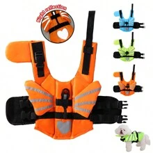 Áo phao cho thú cưng hình cánh thiên thần màu cam, chất liệu vải lưới nhanh khô, có chức năng nổi, khóa dán tiện lợi, thích hợp để gắn vào quần áo bơi cho thú cưng, phụ kiện cho chó. - trái cam - Xem 3