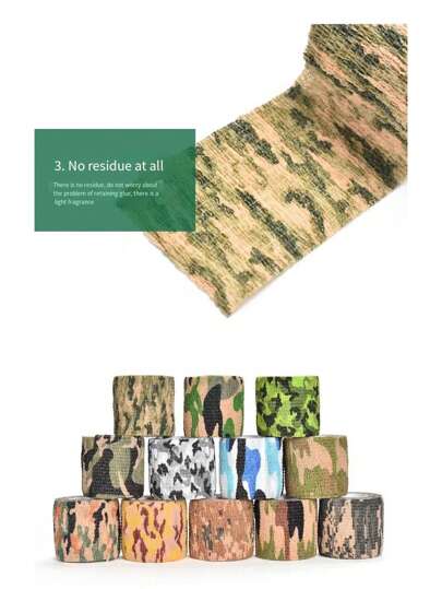 1pc Anti-Slip Gun Tape, Weapon Tape For Hunting/Camo Banded Self-Adhesive Expandable Non-Woven Outdoor Camouflage Tape, No Residual Glue