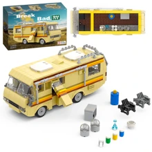 360 piezas Decoración navideña del kit de construcción de la casa rodante de "Breaking Bad", juguete creativo de bloques de construcción de la casa rodante, juego de construcción DIY como regalo de cumpleaños o navidad para niños, niñas, amigos y adultos, decoración de habitación - Ver 2
