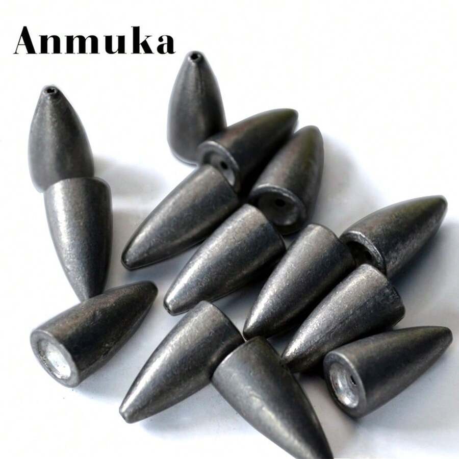 10入組中空錐形鉛沉釣餌，底部防纏結快速下潛釣魚重量，適用於淡水湖沼海釣，德克薩斯州釣餌配件鱸魚釣魚 - 深灰色 - 查看 1