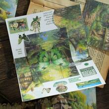 1包30張復古幻想風景主題手帳設計創意設計紙藝術室牆壁用品，適用於學校文具用品 - 1包 - 查看 8